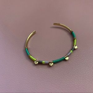 blue and green gold bangle